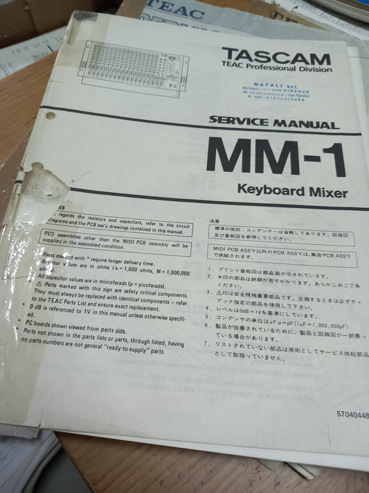 TASCAM MM-1 MIXER SERVICE MANUAL