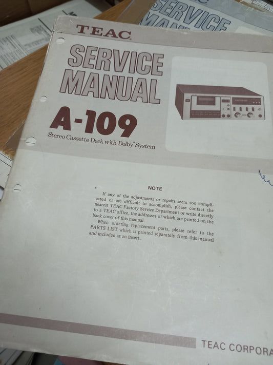 TEAC A-109 SERVICE MANUAL