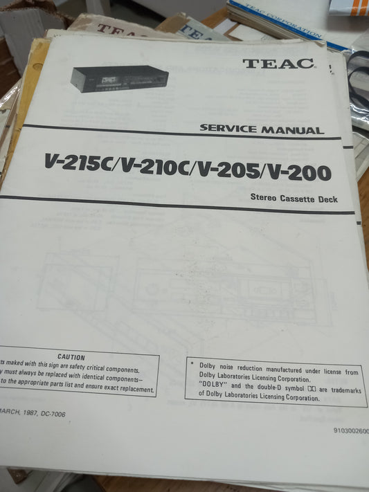 TEAC  V-215C V-210C V-205 V200 SERVICE MANUAL