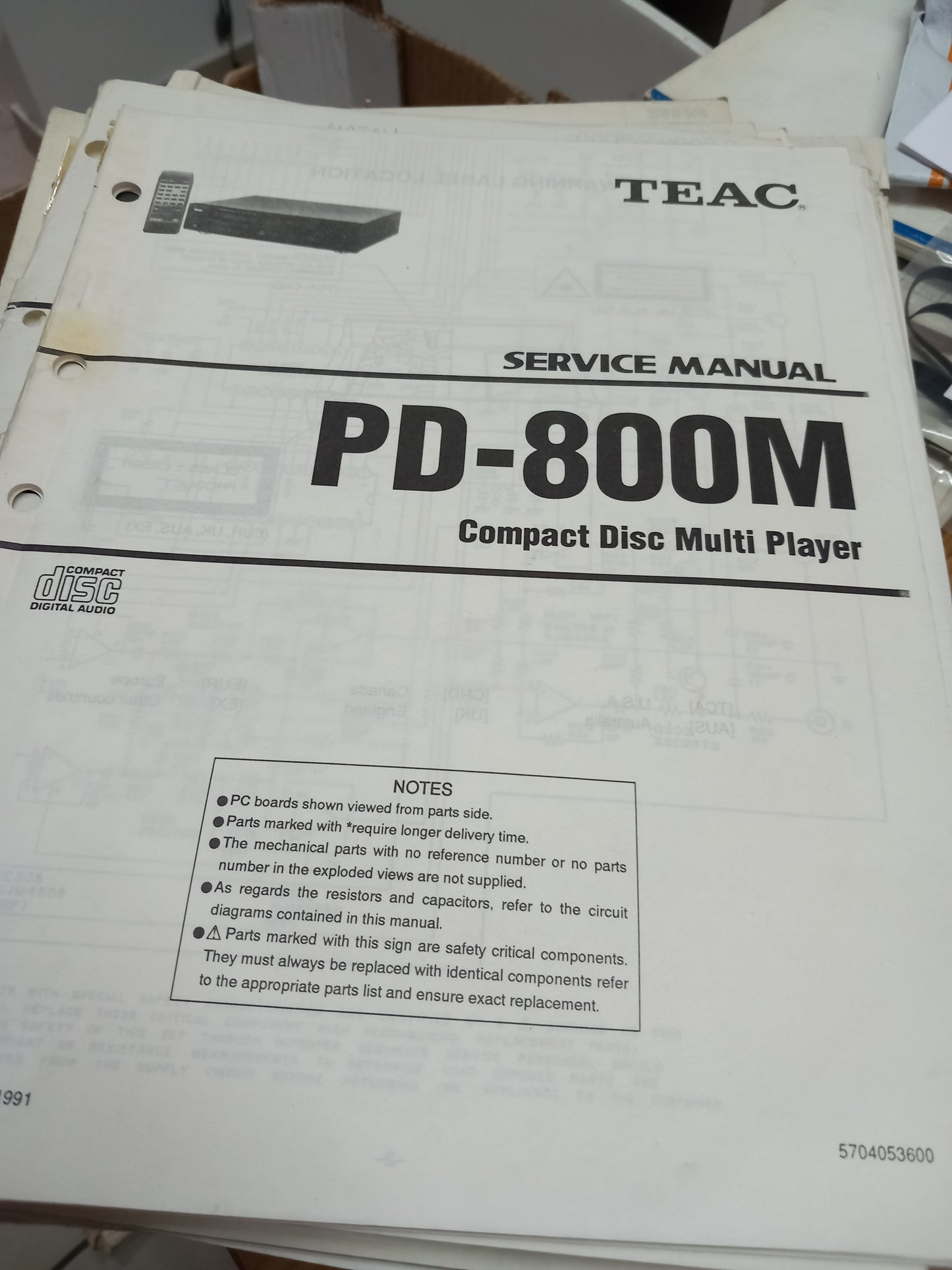 TEAC PD-8000M SERVICE MANUAL