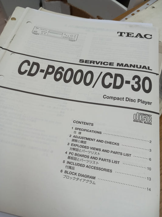 TEAC  CD-P6000 CD-30 SERVICE MANUAL