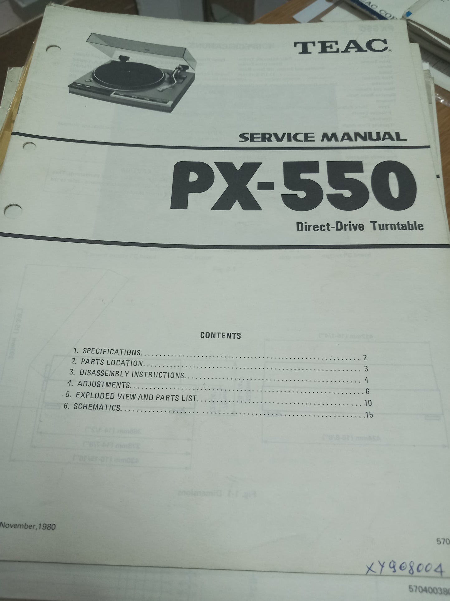 TEAC PX-550 SERVICE MANUAL