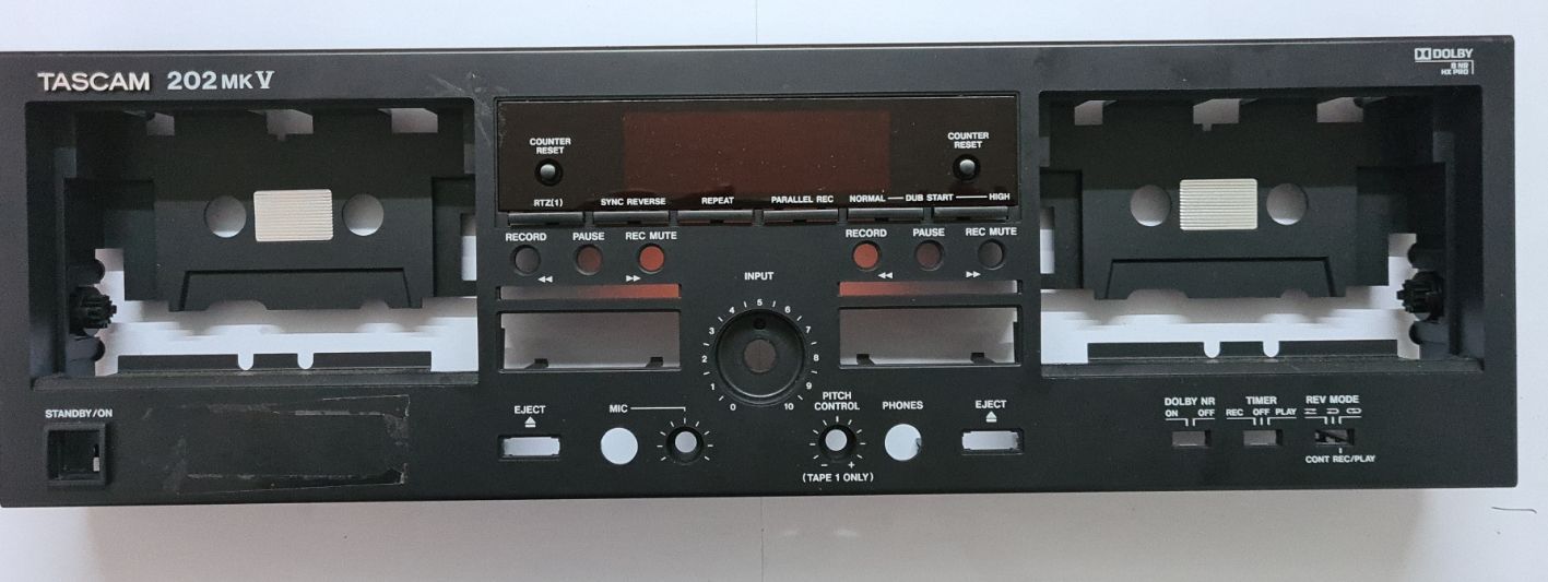 TASCAM 202MK5 CLEAN PLASTIC FRONT PANEL