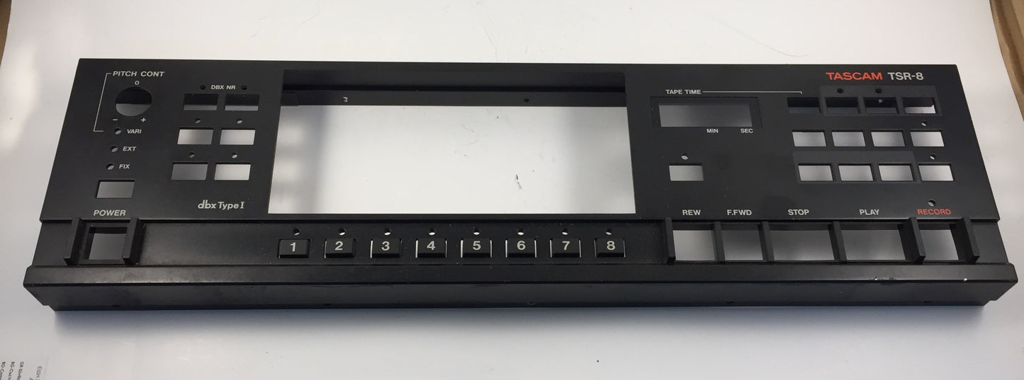 Tascam TSR-8 front control panel with 8 push buttons