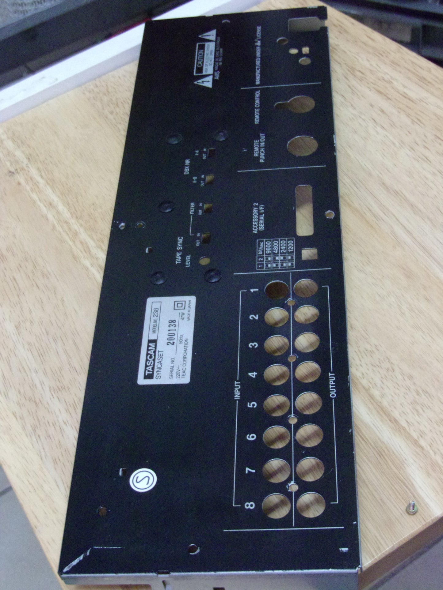 Tascam 238 rear connector panel
