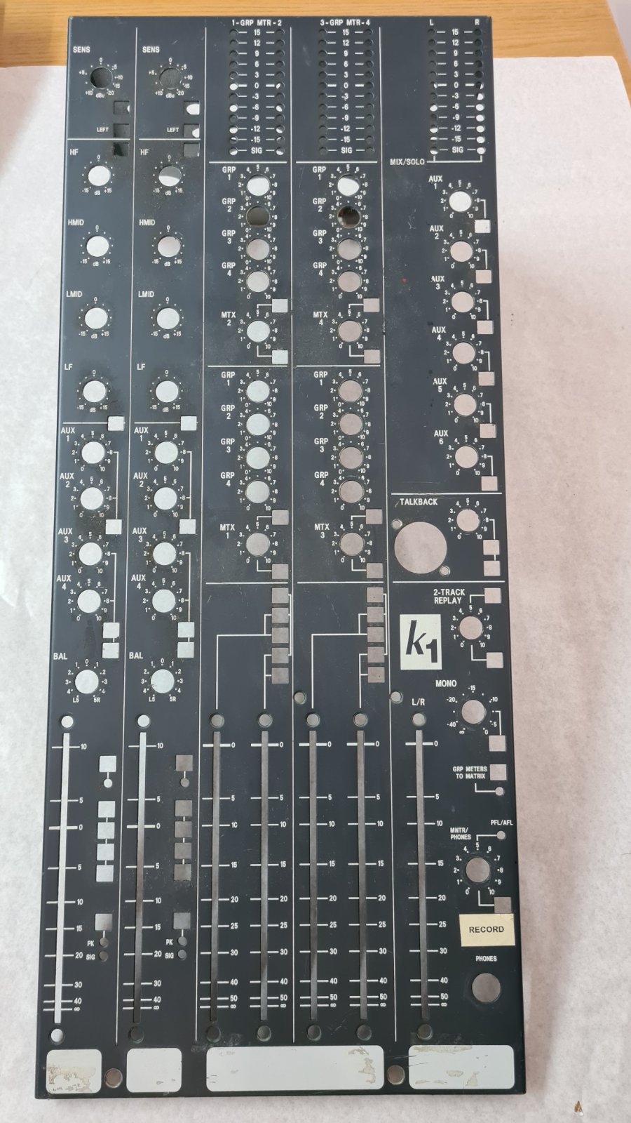 Soundcraft K1 meter panel metalwork