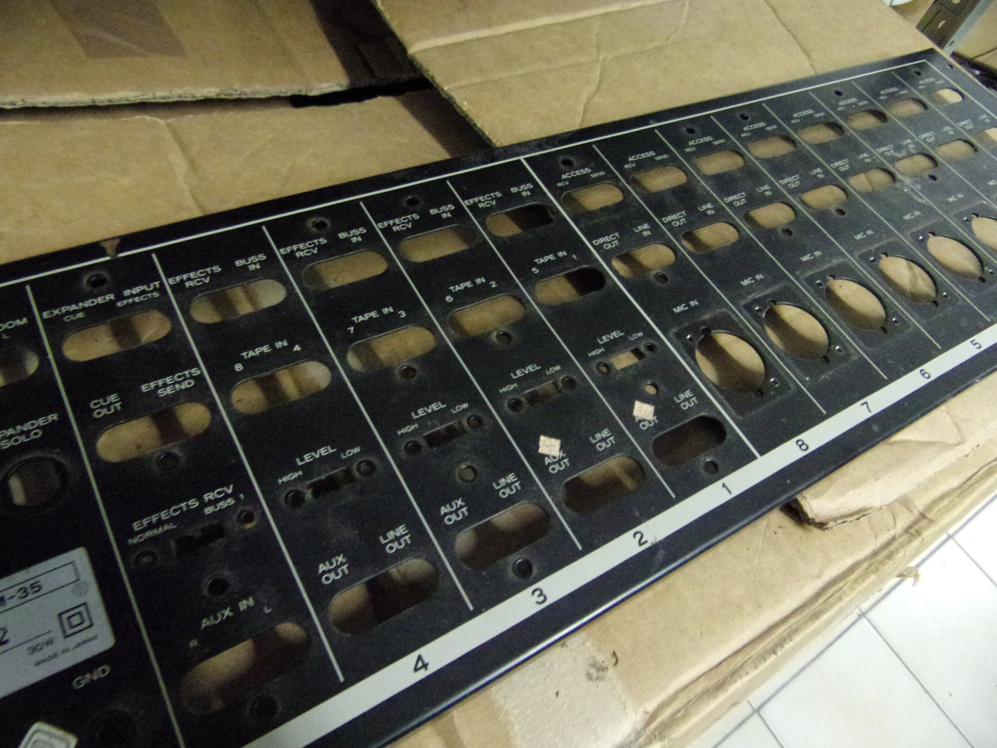Tascam M-35 rear panel
