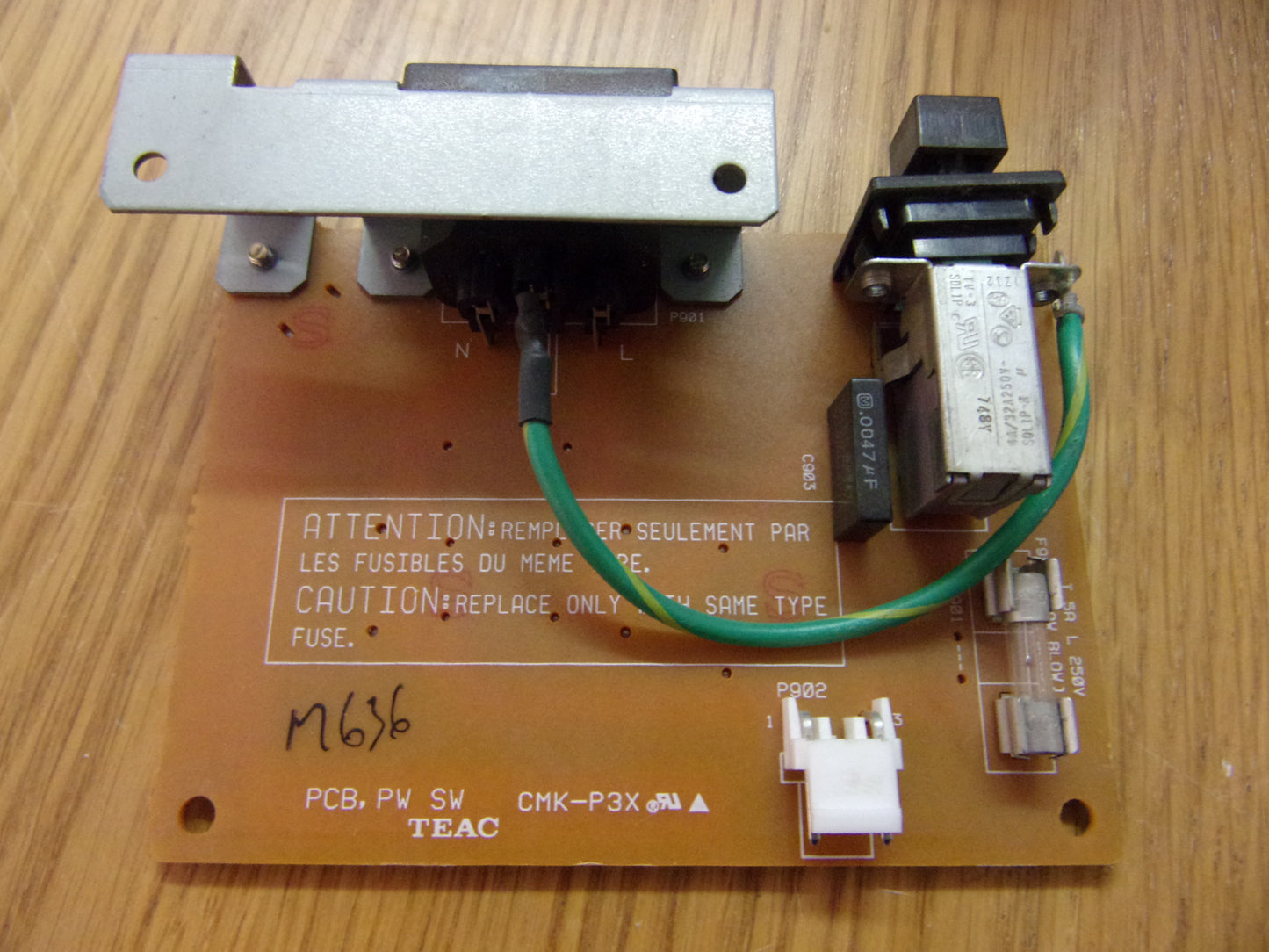 Tascam TM-D8000 PCB PW SW E900591-00B