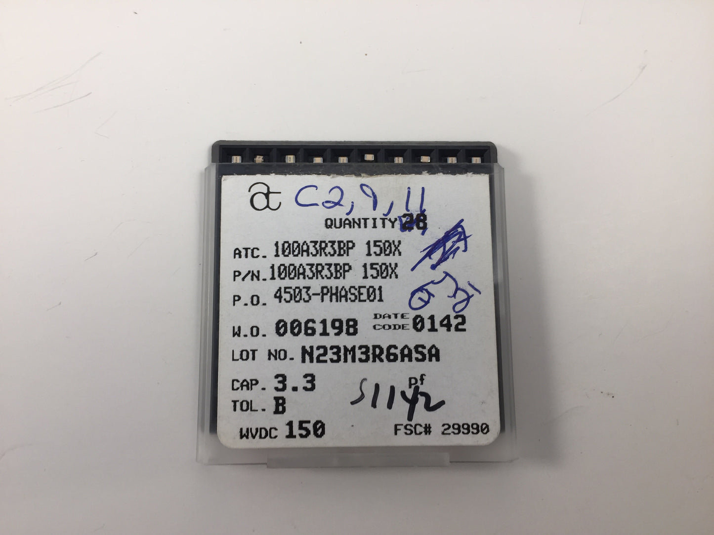 ATC 100A3R3BP 3.3 PF 150X Porcelin RF Capacitor pac of 2