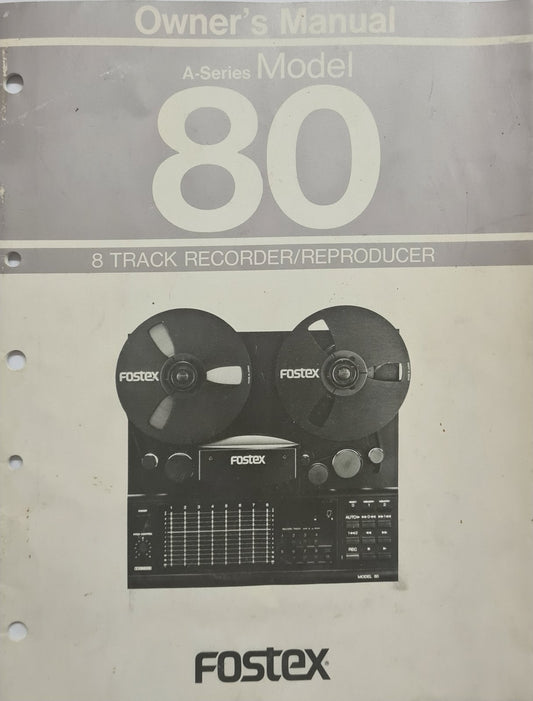 FOSTEX MODEL 80 Owners Manual