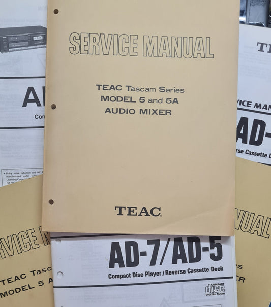 TEAC  SERVICE and OWNER MANUALS