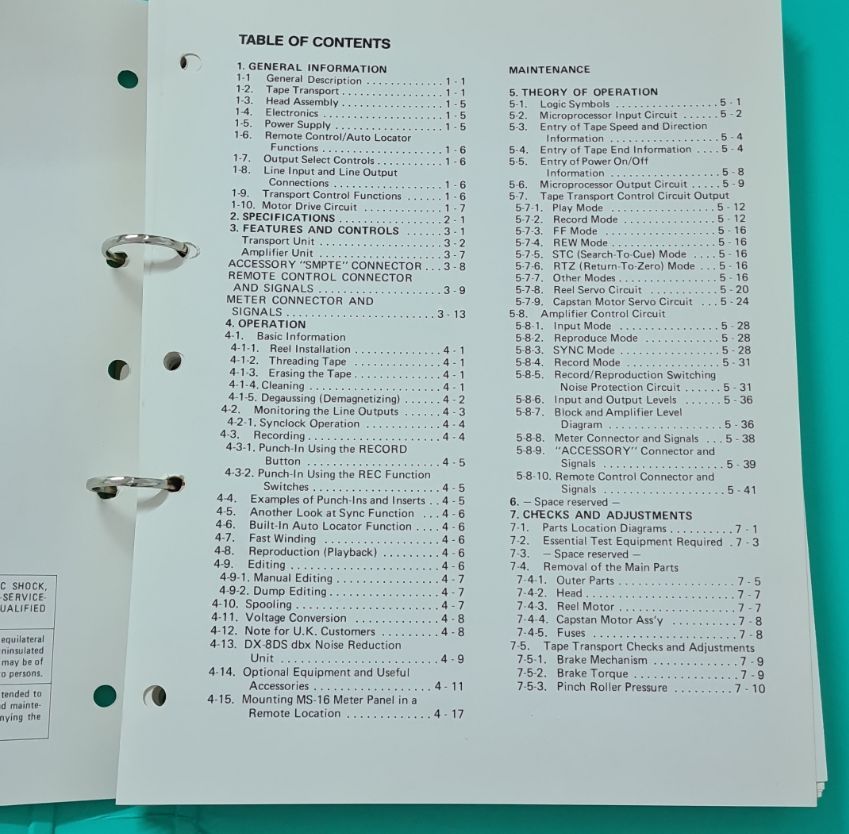 Tascam MS-16 original Service Manual