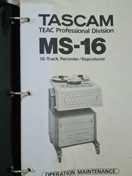 Tascam MS-16 service manual in black cover