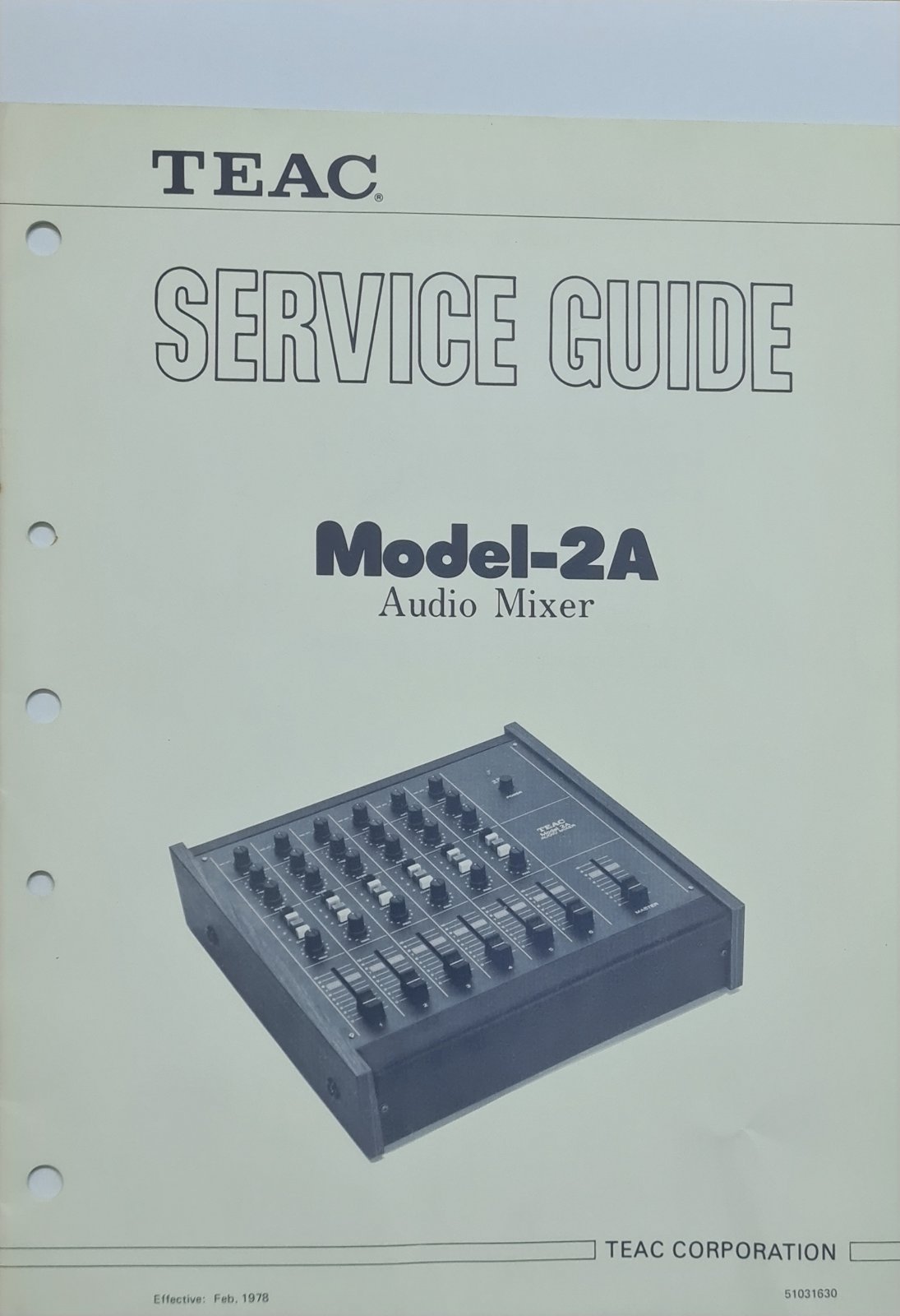 Teac Model 2A service manual original