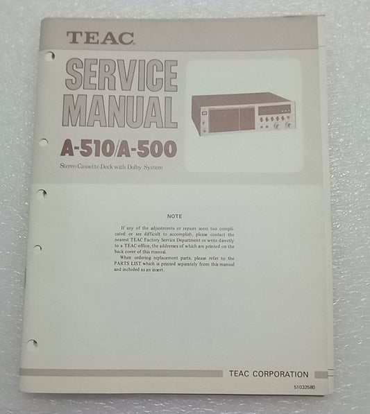 Teac A-510 A-510 service manual
