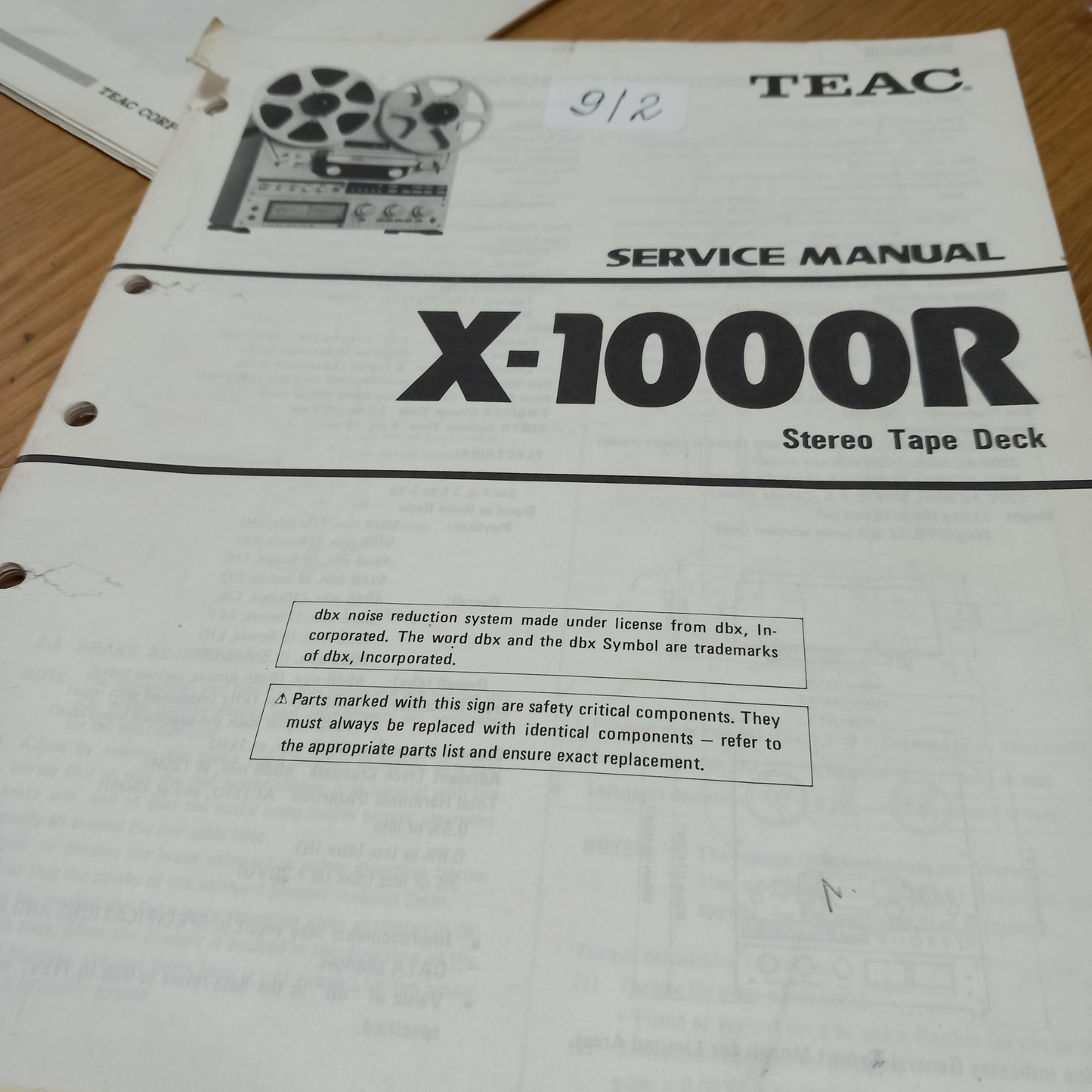 Teac X-1000R service manual without Circuit diagram, please read