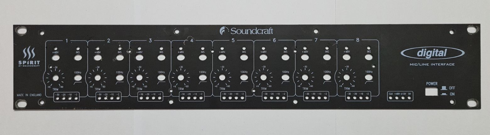 Soundcraft spirit digital mic line interface FRONT PANEL – Tascam Ninja