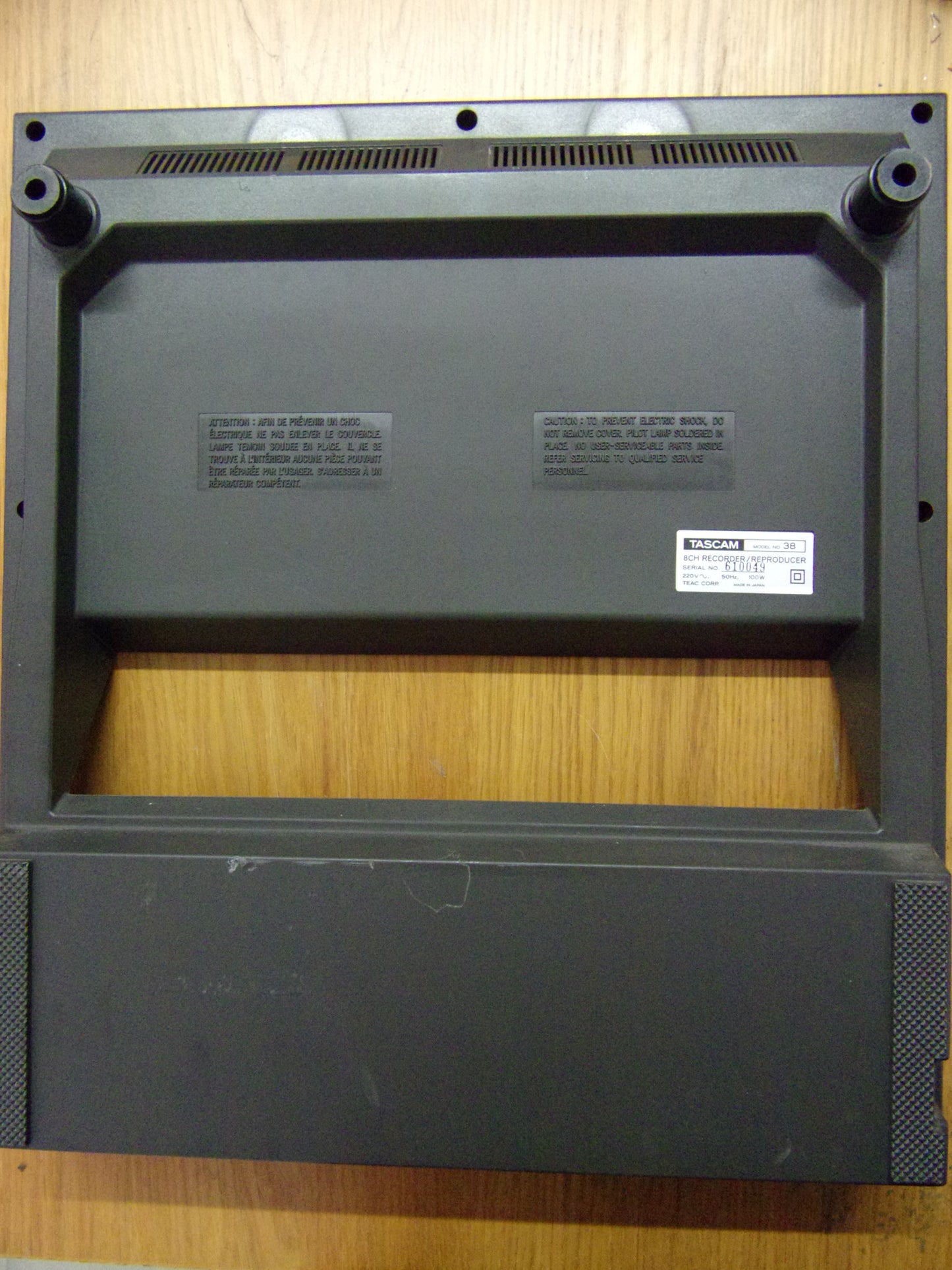 Tascam 38 brown rear plastic panel