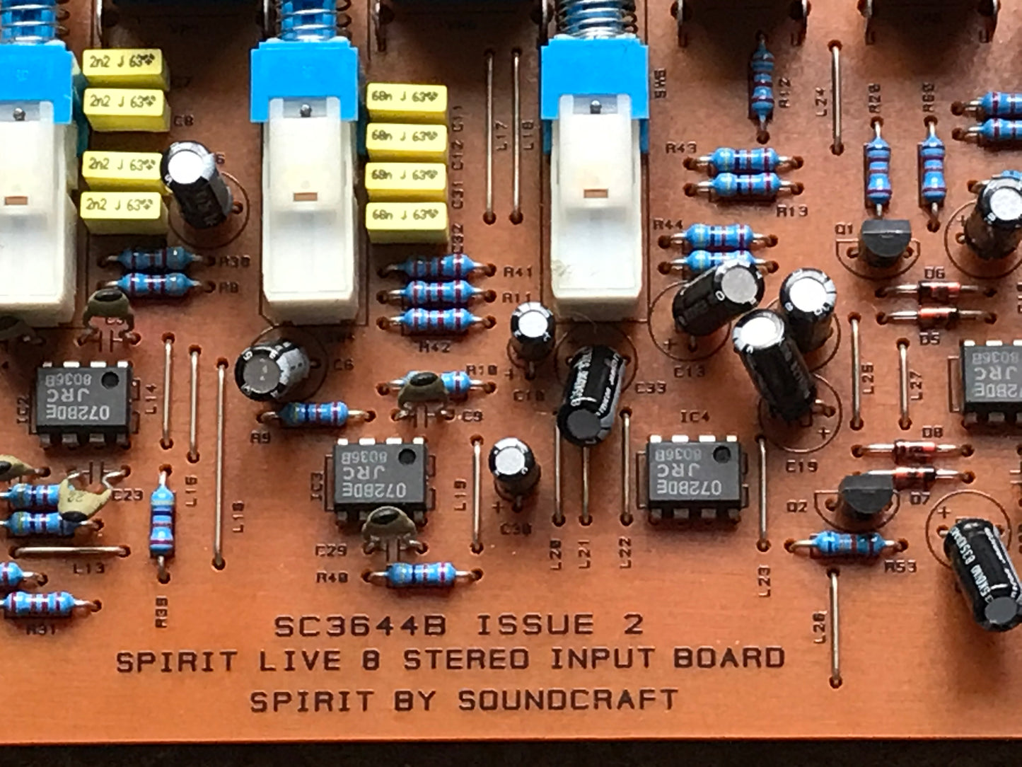 Soundcraft Spirit live 8 Stereo input board SC3644B Issue 2