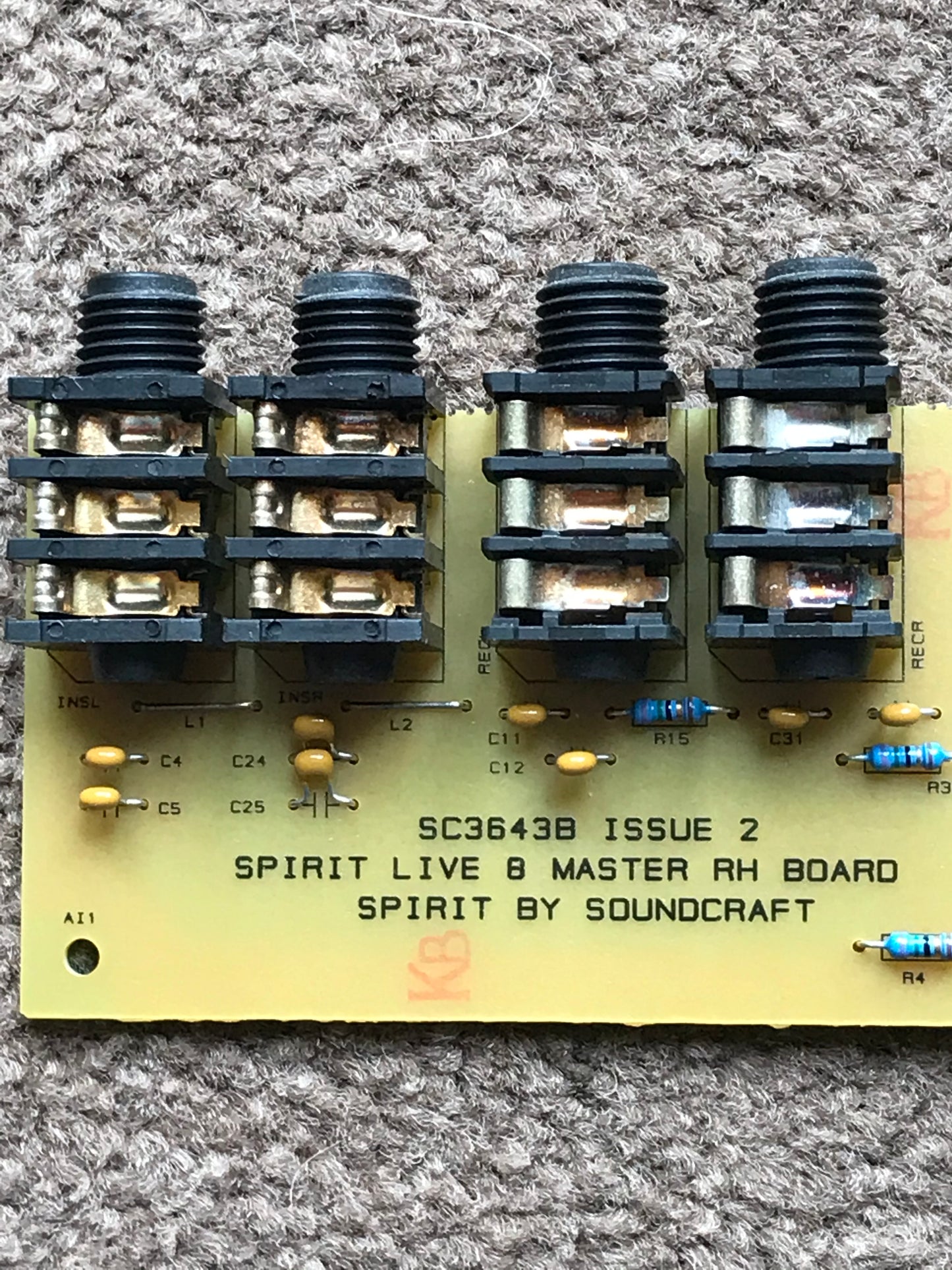 Soundcraft Spirit Live 8 Master RH board SC3643B Issue 2