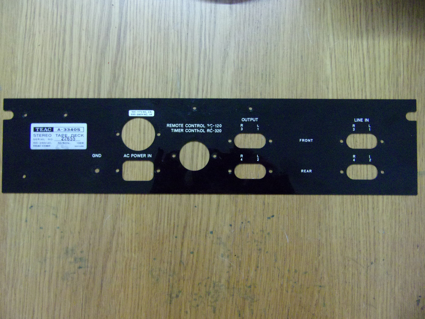 Teac A-3340S rear plastic cosmetic panel