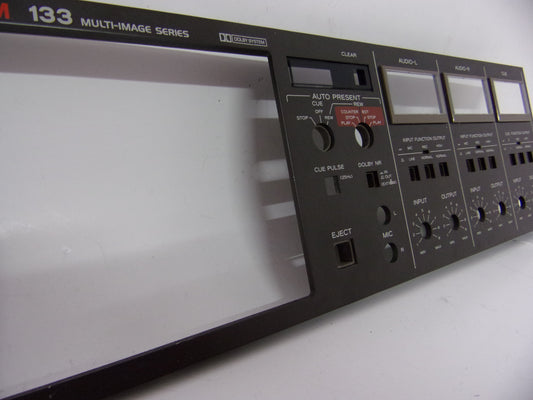 Tascam 133 front panel with clear vu covers