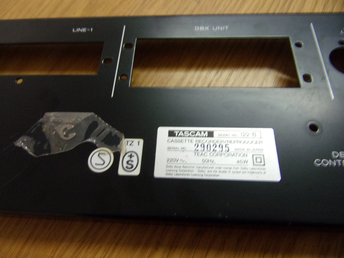 Tascam 122-B rear panel