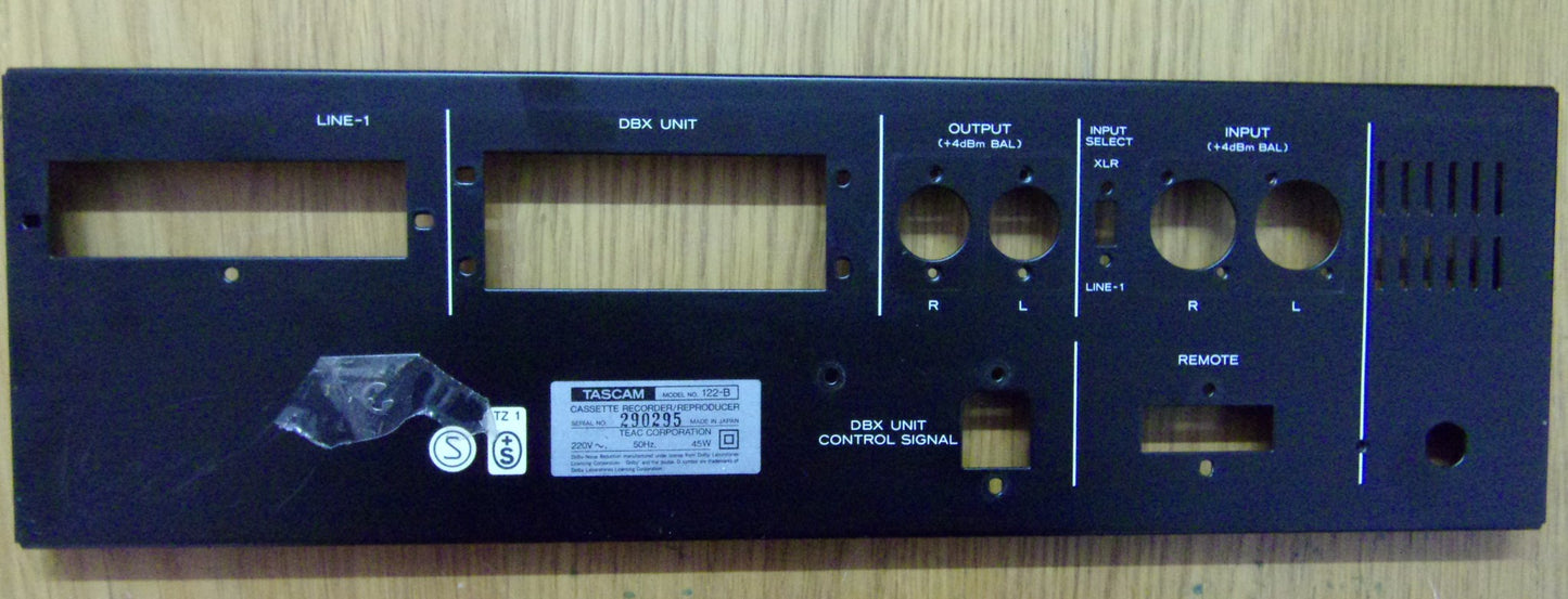 Tascam 122-B rear panel