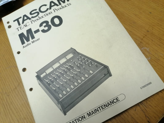 Tascam M-30 original operation maintenance service manual