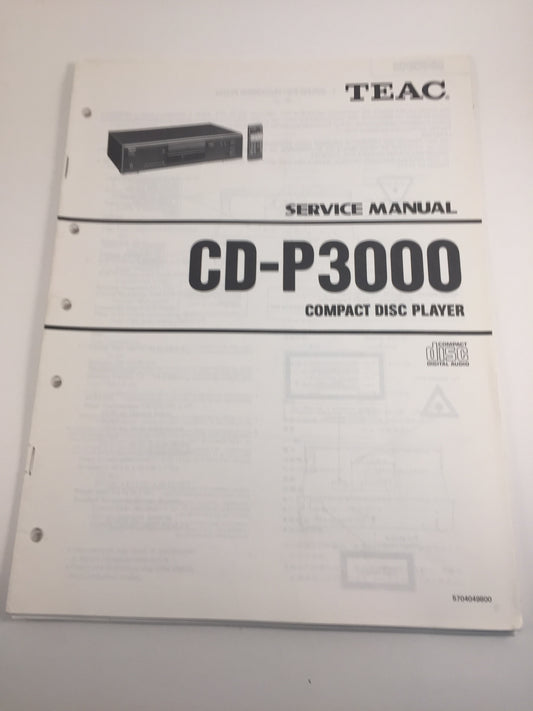 TEAC CD-P3000 Compact disc player service manual