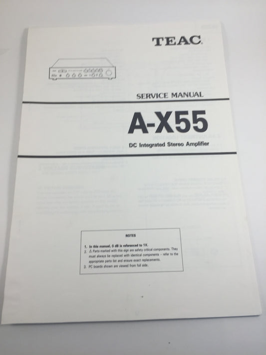 TEAC A-X55 DC Integrated Stereo Amplifier Service Manual