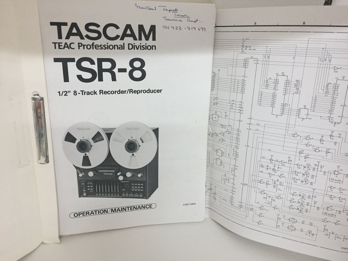 TASCAM TSR-8 OPERATION/MAINTENANCE TEAC Professional Division
