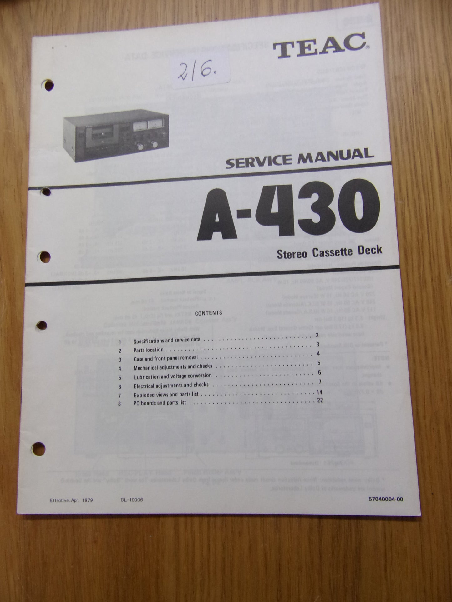 TEAC A-430 service manual