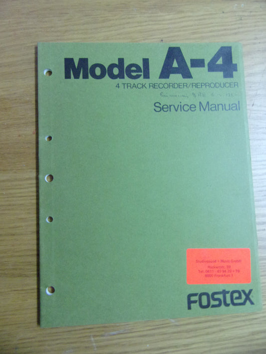 FOSTEX A-4 SERVICE MANUAL