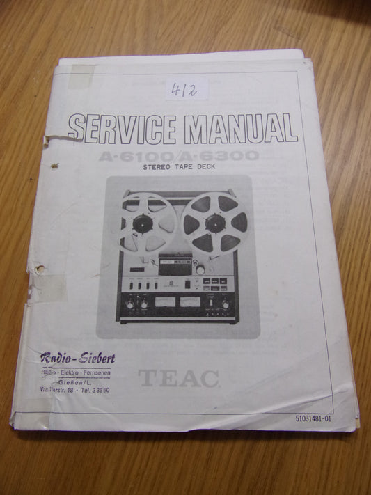 TEAC A-6100/A-6300 SERVICE MANUAL AND PARTS LIST