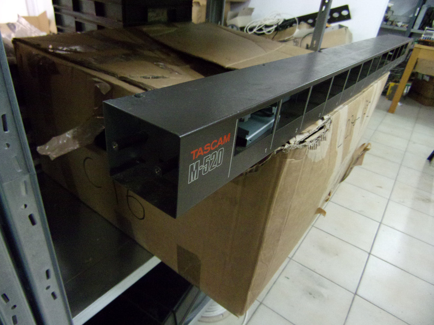 Tascam M-520 VU meter metal box section